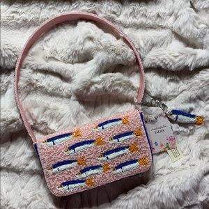🐟🌸 Viral Pink Sardine Beaded Shoulder Bag NWT Beach Girlie Aesthetic 🌊💕